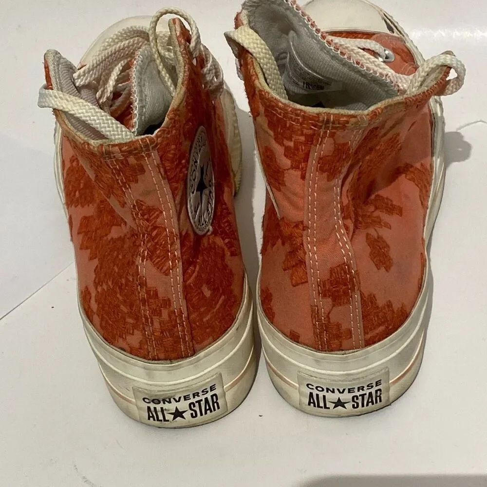 Converse Womens Mantra Orange All Star Chuck Taylor Lift Platform Sneaker Size 8